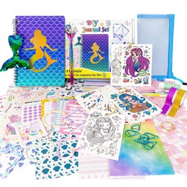 Juego de Diario DIY para Niñas, Traje Diario de Sirena, Regalos de Cumpleaños para Niñas de Adolescentes, Juguete de Niñas, Álbum de Recortes y Diario, Con Pegatinas y Decorativos