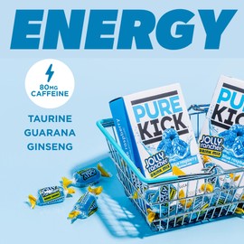PURE KICK Energy Singles To Go Drink Mix, Jolly Rancher Blue Raspberry, Includes 12 Boxes with 6 Packets in each Box, 72 Total Packets