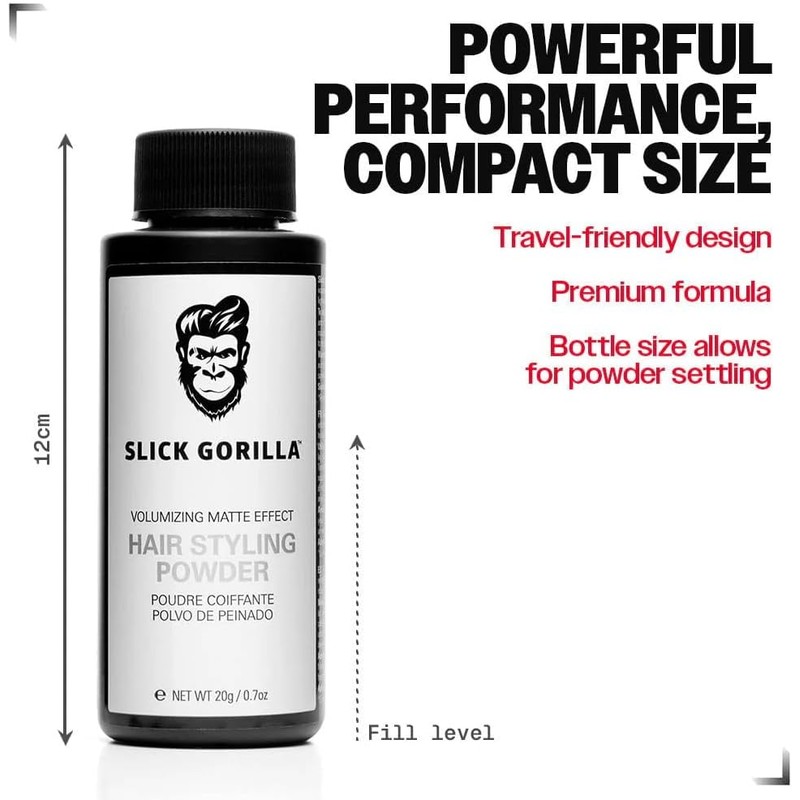 Hair styling powder, Slick Gorilla, Polvo para peinar, Brinda Volumen