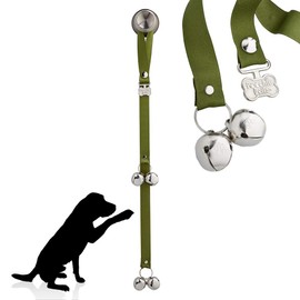 PoochieBells The Original Dog Potty Doorbell, Dog Bells for Potty Training & Puppy Housebreaking, Potty Train Your Dog in Days, Made in America, Fern Green