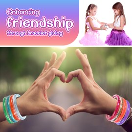 Funblitz Gift Girls 5 6 7 8 9 10 Years, Jewellery Bracelet Craft Girls 5-10 Years Craft Set Children Creative for Girls Glitter Girls Toy from 6-10 Years Girls Birthday Gift