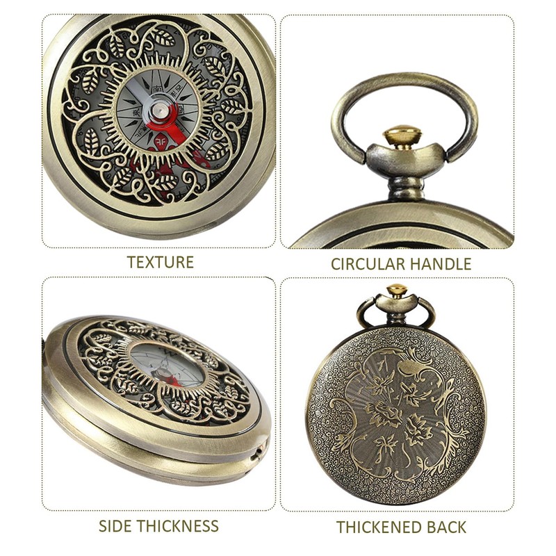 1 Pocket Watch Compass And 1 Pocket Watch Chain, Metal
