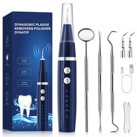 Plaque Remover - Dental Tartar Remover, Dental Cleaning Kit with 3 Cleaning Heads - Color: Blue004