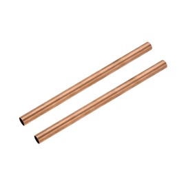 sourcing map 2 pieces copper round tube, 12 mm OD 0.5 mm, wall thickness 20 cm length, straight pipe pipe