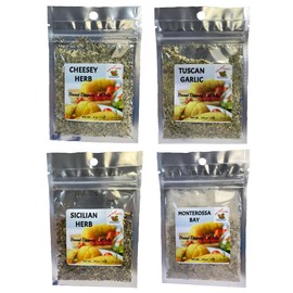 Cherry Orchard Bread Dipping Oil Seasoning Mix Variety Pack of 4 - Tuscan Garlic, Cheesy Herb, Sicilian, and Monterossa Bay