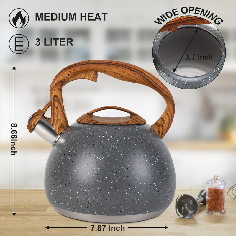 Tea Kettle, Vegoran 100 OZ / 3 Liter Whistling Tea