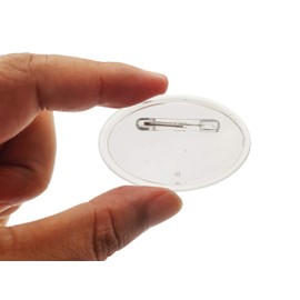 Sovenny 25 Sets Oval Clear Plastic Button Pin Badge Kit Name Badge for DIY Craft Supplies