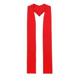 D DODOU Unisex Adult Overlay Plain Clergy Stole for Church Traditional Wedding Ceremony Pastor Stole (Red)