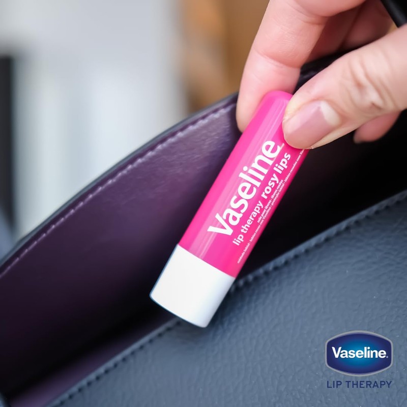 Vaseline Lip Therapy Care Rosy, Fast-Acting Nourishment, Ideal for Chapped,