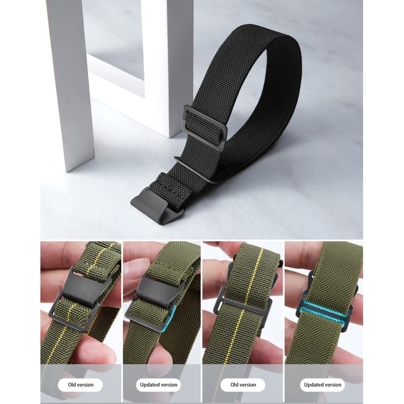 BINLUN Replacement Watch Band, Elastic Nylon Fabric, Waterproof, Military Strap,