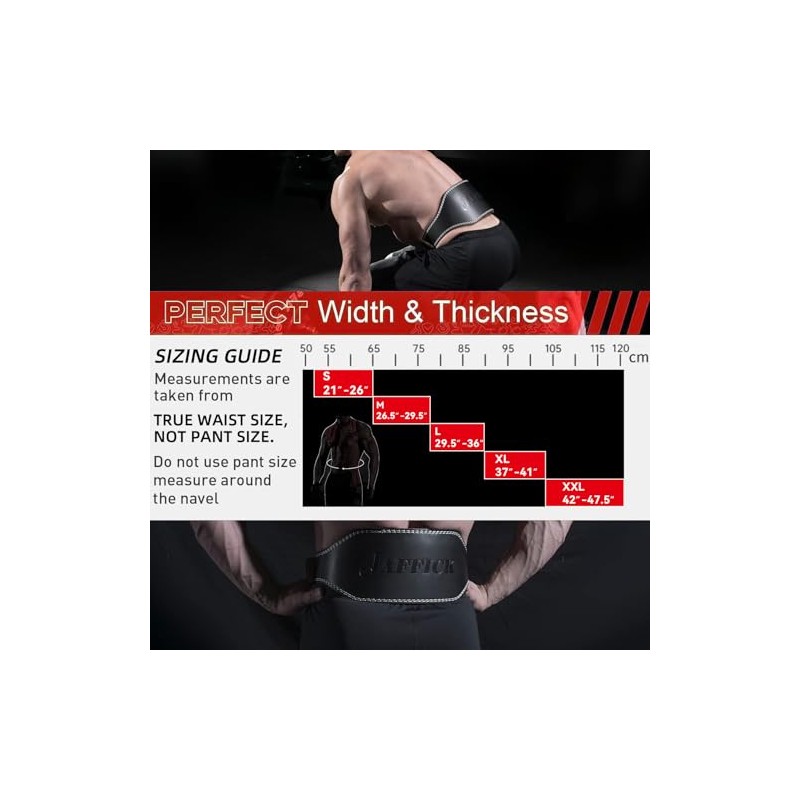 Jaffick Weight lifting Belt for 7MM Leather Pro Power Gym
