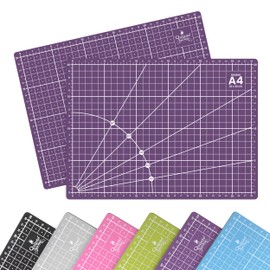 Quijote Paper World Cutting Base - A4 Size, 6 Basic Colours, Patchwork, Cutting Guides, Fast Healing, 3 mm Thickness, Cutting Irons, Purple 1 Unit