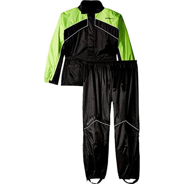 Joe Rocket RS-2 Two-Piece Men's Street Motorcycle Rainsuit - Black/Hi-Viz / 2X-Large