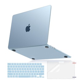 MOSISO Funda Compatible con MacBook Air 13.6 Pulgada Case 2025-2022 M4 A3240 M3 A3113 M2 A2681, Color Oficial Coincidente, Delgado Carcasa&Cubierta de Teclado&Película de Pantalla, Azul Cielo