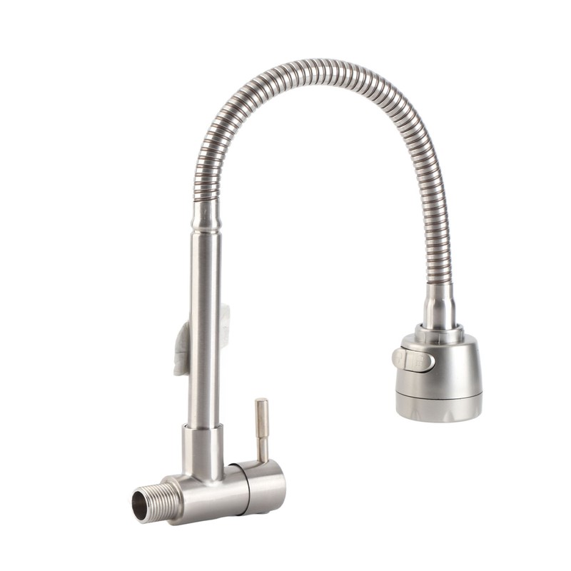 Wall-Mounted Kitchen Faucets 2 Water Modes High Arc Single Handle