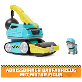 Rubble & Crew - Demolition Ball Construction Vehicle with Engine Figure (Basic Vehicle), Toy for Children from 3 Years