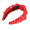 Rhinestone Embellished Knotted Headband Heart Decoration Knotted Jeweled Headband for