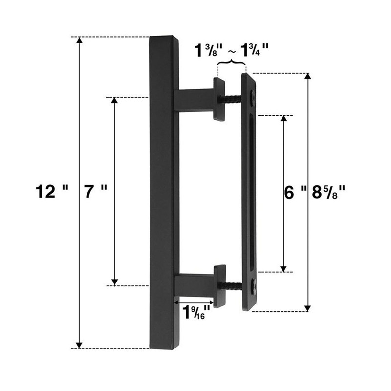 Sliding Barn Door Handle Carbon Steel 4.8mm Thick Double Sided