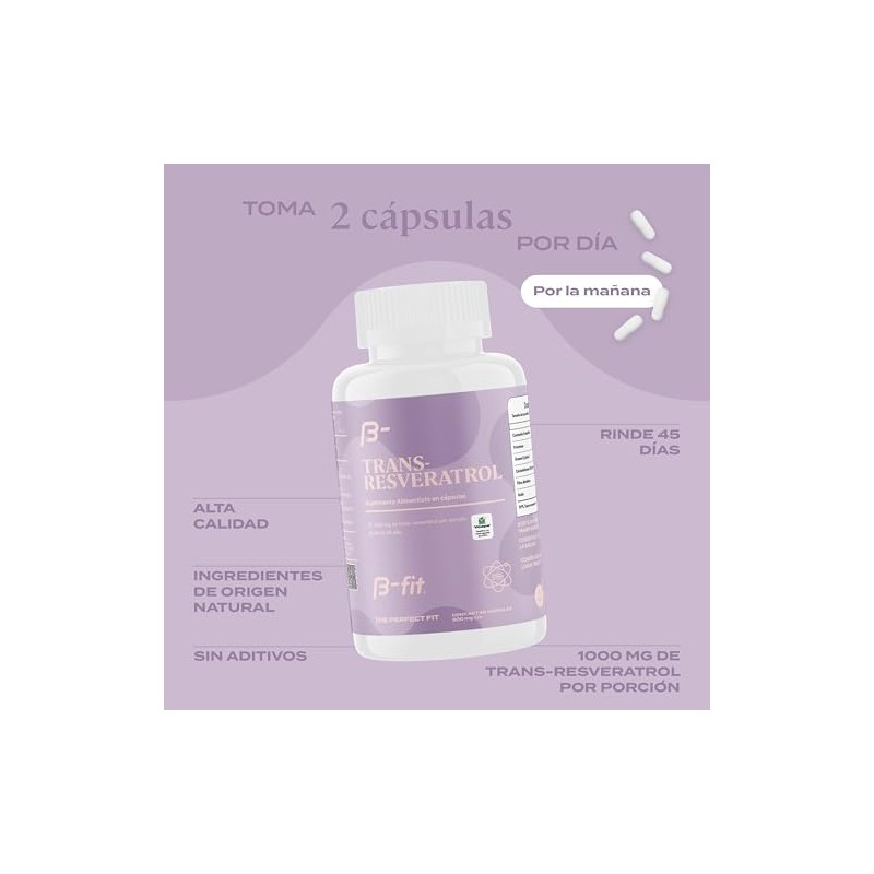 B-FIT TransResveratrol 1000mg - Cápsulas Vcaps