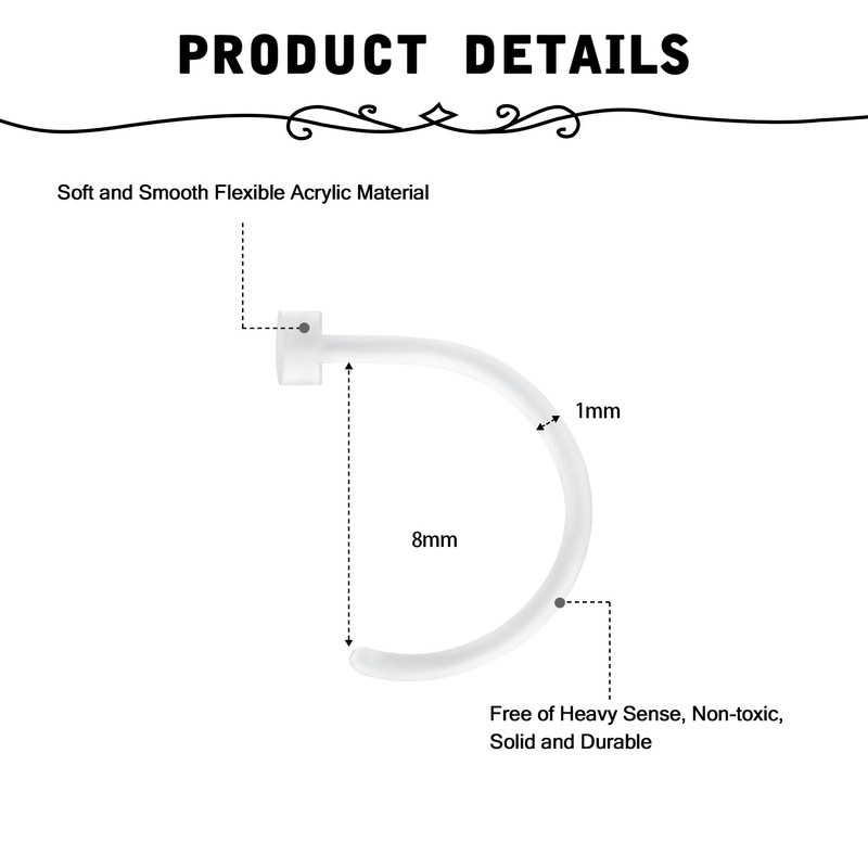 Briana Williams Clear Nose Stud Nose Piercing Retainers 20G 18G