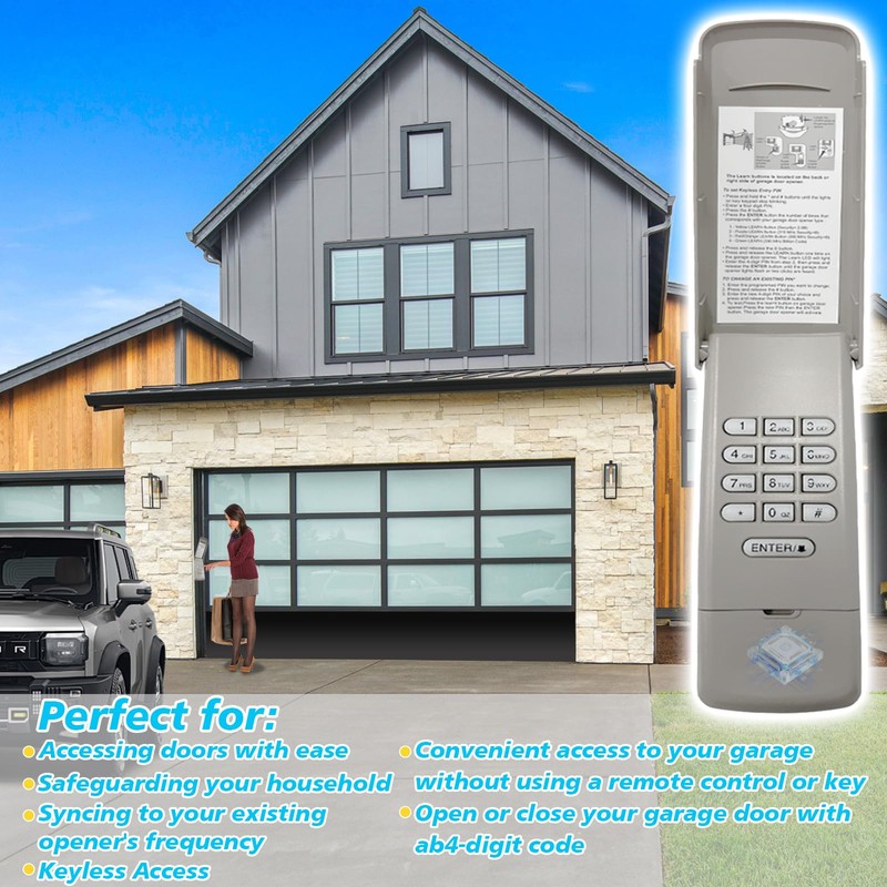 Garage Door Opener Keypad Wireless Universal Keyless Entry System for