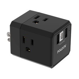 Cruise Ship Essentials, 3-Side Outlet Splitter with 3 USB Ports(1 USB C) USB Wall Charger, Outlet Extender for Home, Office and Cruise, ETL Listed, Black