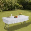 RUOYU 6ft White Stretch Tablecloth for Rectangular Tables - Flared