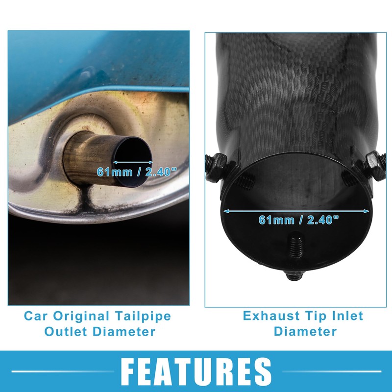 X AUTOHAUX Car Exhaust Tip Heart Shaped Tail Pipe 2.48Inch