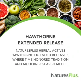 NaturesPlus Herbal Actives Extended Release Hawthorne - 30 Tablets - Vegetarian, Gluten Free - 30 Servings