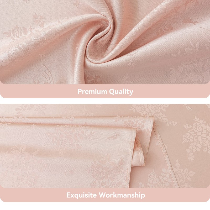 Romanstile Jacquard Rectangle Tablecloth, Waterproof Elegant Damask Rose Floral Pattern