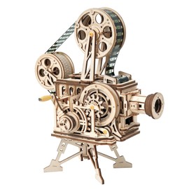 ROKR Vitascope Wooden Puzzle, Mechanical Model Kits, Technical Model Kit, Hand Generator, Classic Film Projector for Adults