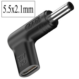 Fleurise 100W USB C to 5.5x2.1mm 12V DC Adapter, 100W PD USB Type C to DC Adapter Made for Led Strip CCTV Security Camera