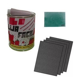 LIJA FACEIL Kit Resanador Automotriz Pasta Con Catalizador, Lijas Y Cuña