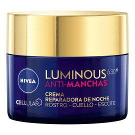 Nivea Luminous Crema Facial de Noche con Ácido Hialurónico, Todo Tipo de Piel, 50ml
