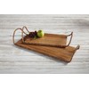 Mud Pie Brown Bead Wood Serving Tray, Small, 22 1/2"