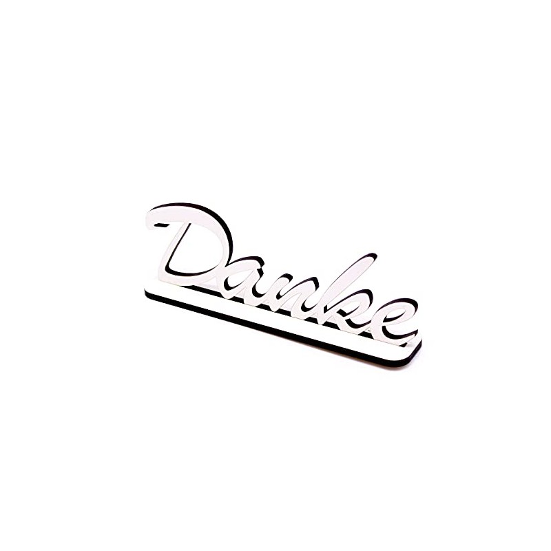 Dekolando Engraved Stand with German Text "Danke" [German Language] White