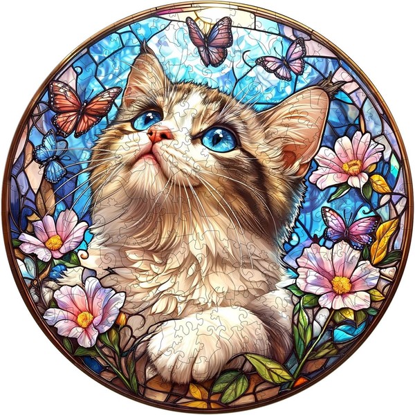 Wooden Puzzles for Adults 200 Pices, Ragdoll Cat 3D Puzzles