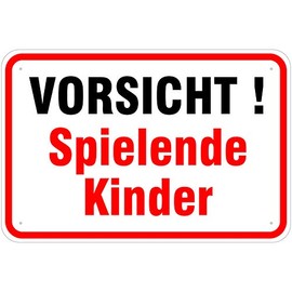 Caution Playing Children Sign 300 x 450 mm Aluminium Composite Material 3 mm Thick