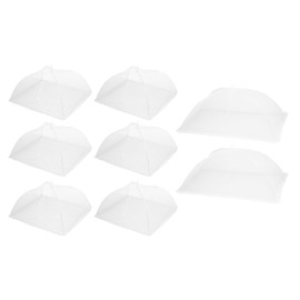 uxcell 8 Pcs Large and Tall Food Covers 17"/24" Mesh Food Covers for Outdoors Collapsible Food Protector Covers Tent for Parties Outdoor Picnics BBQs, White