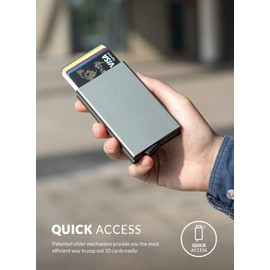 VULKIT Metal Card Holder with RFID NFC Protection Cards Wallet Men's Wallet Double Card Case for 10 Cards, space grey