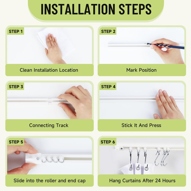 Self Adhesive Ceiling Curtain Track, Ceiling Mount Curtain Rod No