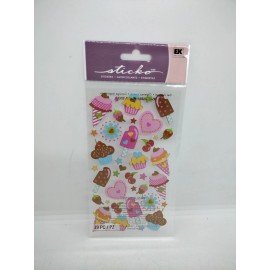 Sticko Sweet Heart Sweets Sticker Sheet Ice cream Cupcakes Sticko