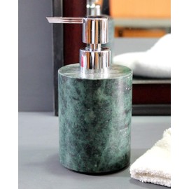 KLEO Soap Dispenser Lotion Dispenser - Made of Natural Stone - Luxury Bathroom Accessories Bath Set (Green)