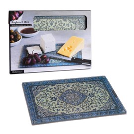 PELEG DESIGN Tempered Glass Cutting Board, 7.4" x 11" – Decorative Glass Cutting Board for Kitchen Counter, Heat & Shatter Resistant Chopping Board & Serving Tray, Magic Carpet Design (Rugboard)