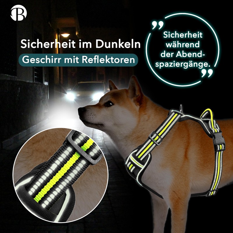 bluzelle Dog Harness for Small Dogs, Reflective Chest Harness with