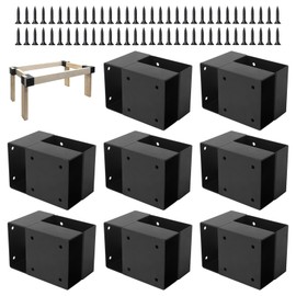 Rasugarlary Heavy Duty Workbench Kit, 8 Pcs 3-Way Right Angle Corner Bracket for 2x4(Actual 1.5"x3.5"), Workbench Corner Brackets for Custom Workbench Shelving Work Table - Black