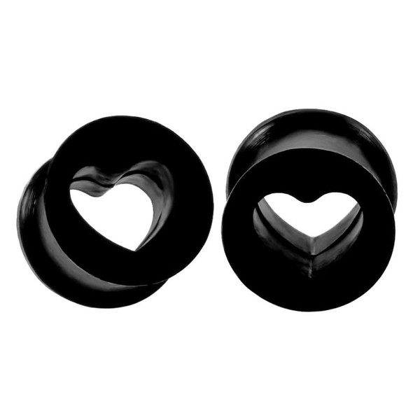 Colorful Heart Shaped Silicone Flexible Double Flared Round Ear Tunnels