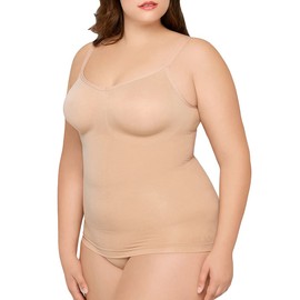 Body Wrap Women's Molded Cup Camisole Shapewear, Nude, 1X