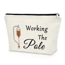 Nurse Gifts Makeup Bag Nurse Appreciation Gifts for Women Nursing Gifts for New Nurses Working the Pole Cosmetic Bag Nurse Thank You Gifts Funny Nurses Week Gifts Nurse Graduation Birthday Gifts