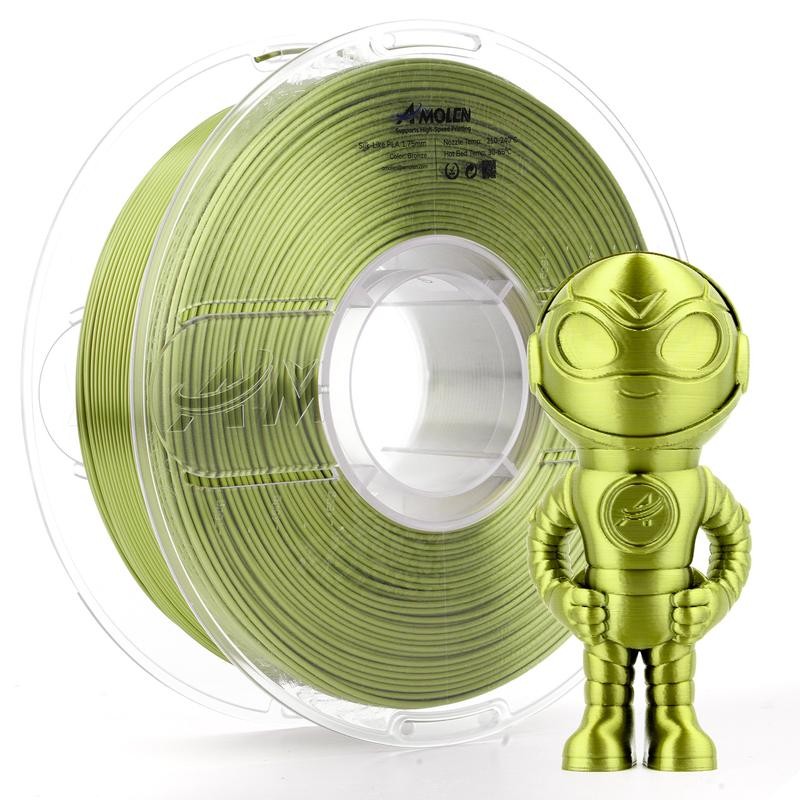 Amolen PLA Silk Basic 3D Printing Filament, 1.75mm:_Silk Neon Green_US